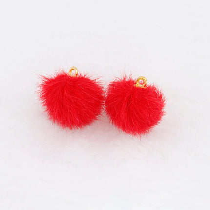 10pcs Plush Fur Covered Ball Beads Charms DIY Pompom Beads Pendant for Necklace Earring Bracelet Jewelry Making Supplies Finding