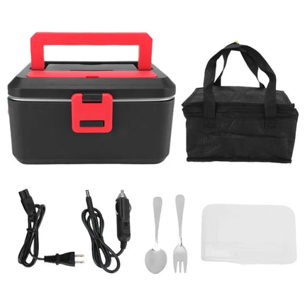 1.8L Portable Electric Lunch Box Food Warmer 304 Stainless Steel Dishwasher Safe For Home Car Office Use