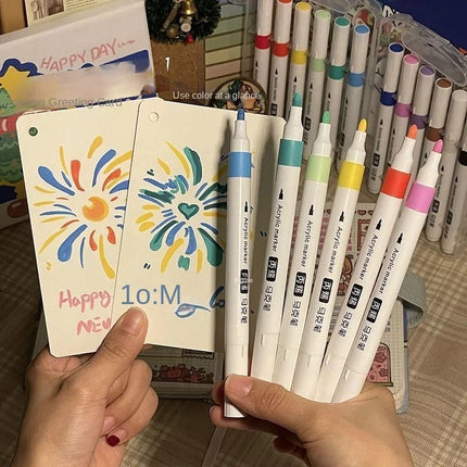 12-80 Colors Acrylic Paint Art Marker Pen DIY Hand Drawn Painting Drawing For Card Ceramic Stone Mug Glass Fabric Clothes Shoes