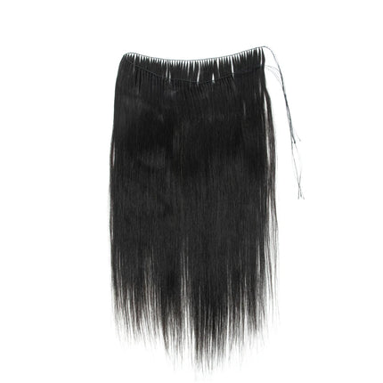 Invisible Feather Hair Extensions Human Hair Feather Tip Hair Bundles Natural Sew In Microring Hair Weft 50cm 120 strands
