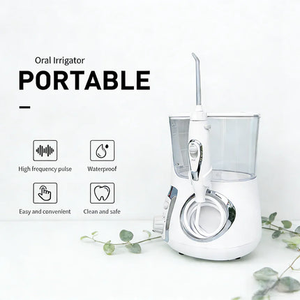 10 Modes Electric Dental Water Pick 800ML Countertop Oral Irrigator Home Use Teeth Cleaner with 5 Multi-Purpose Nozzles