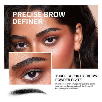 3-Color Brow Powder Set with Brush Long-lasting Eyebrow Powder Waterproof Color-resistant Makeup Set for Beginners Eyeshadow HOT