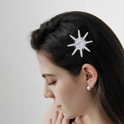 4PC Wedding Barrettes Set Bride Star Hair Clip Pins Metal Hair Comb Bridal Barrettes Rhinestones Hair Clip Hair Accessories
