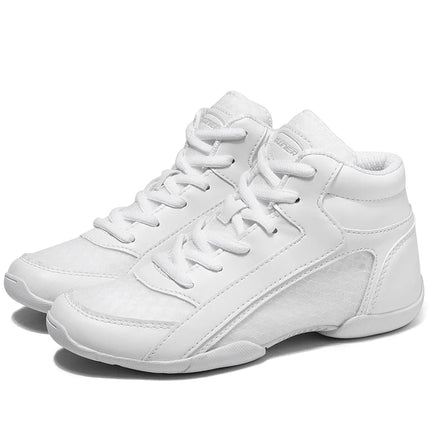 BAXINIER Girls White High Top Cheerleading Shoes Lightweight Youth Cheer Competition Sneakers kids Training Dance Tennis Shoes