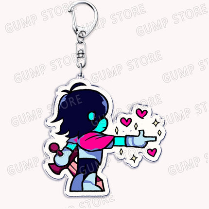 Cute Game Deltarune Keychains for Accessories Ralsei Kris Susie Spamton Undertale Angel Jewelry Keyrings Fans Gaming Gamer Gifts