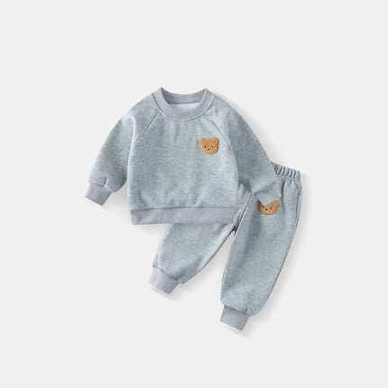 Spring Children's Spring Clothes Round Neck Long Sleeve Sweater Boys and Girls Trendy Baby Stylish Children's Clothing 2PCS