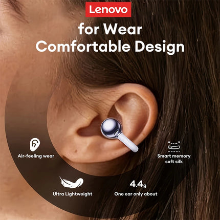 Choice Lenovo LE302 Ear Clip Earbuds with Accessories Wireless Bluetooth 6.0 Sports Music OWS Business Earphones for Girls Gifts