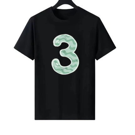 Letter Number Woman Black Summer Round Neck Parent-child Clothing Family Tops Unisex Comfort Short Sleeves T-Shirt Men Blouses