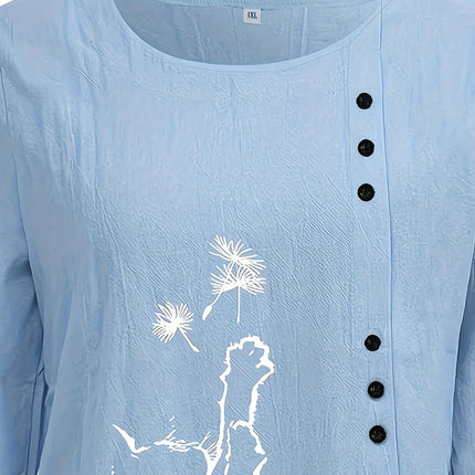 Women Plus Size Woven Spring And Summer Shirt