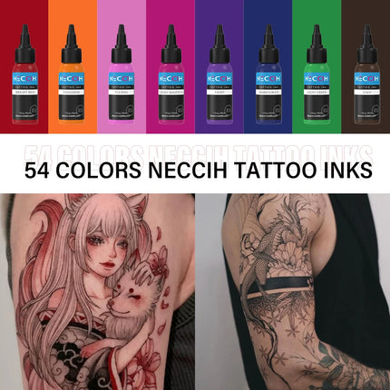 7PCS 30ML Tattoo Ink Pigment Body Art Tattoo Pigment Set 7 Colors Professional Paints Makeup Tattoo Supplies Semi-permanent