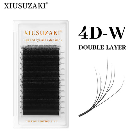 XIUSUZAKI Double Layers W Shaped YY 3DW 4DW Lashes Extensions C+D Curl False Eyelashes Extensions Premade Volume Fans Lashes