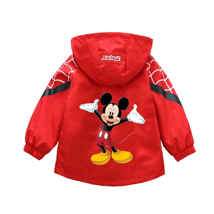 Children's Mickey Hooded Jacket 1-10 Years Autumn Boy's Windbreaker Zipper Hoodie Baby Boys Birthday Present Jacket Cosplay Coat