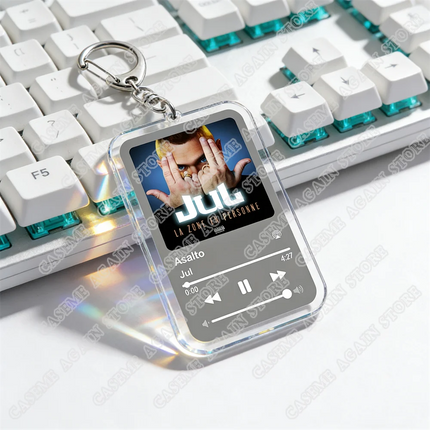 Popular French Rapper JUL Music Songs Keychains for Women Accessories Bag Oh Qu'elle Est Belle Code Keyings Jewelry Fans Gifts