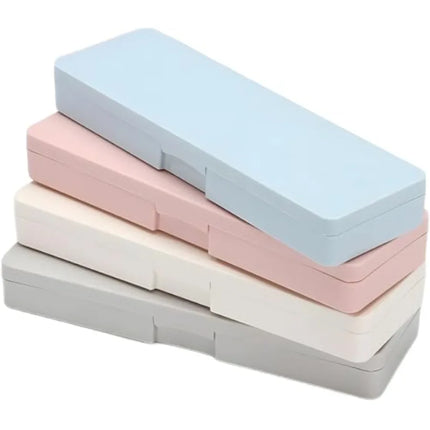 Pencil Box, 4 Pack Hard Pencil Case with Snap-Tight Lid, Stackable Plastic Crayon Box for Marker, Large Capacity School Office