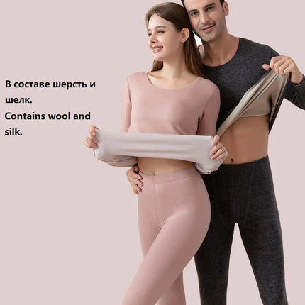 Women's Thermal Underwear Cashmere Suit Thermal Clothing Woman for Cold Seamless Thick Double Layer Winter Cloting