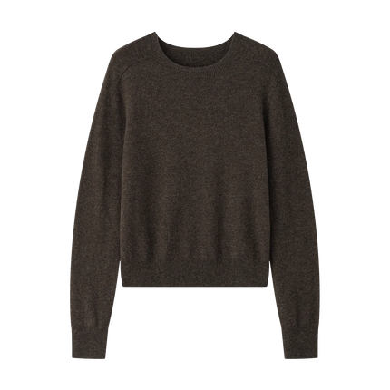 FSLE 100% Wool Seamless One-piece Knit Shirt Sweater For Women Autumn Winter New Design Wool Crew Neck Versatile Casual Sweater