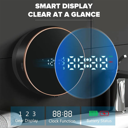 Electric Automatic Soap Dispenser Foaming Hand Free Wall Mount LED Temperature Digital Display for Bathroom Kitchen