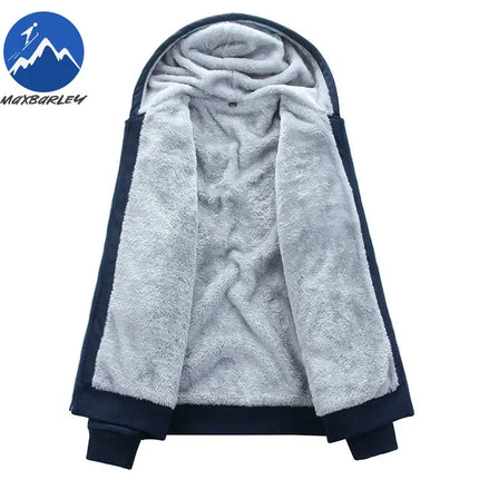 2025 Large Winter Mens Casual Sports Plush Set Hooded Coat + Pants Korean Edition Warm Thick Two Piece Set Fleece Clothes Men