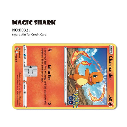 New Bulbasaur Pikachu Charmander Squirtle Mew Gengar Pokemons PTCG Film Skin Cover Sticker for Credit Debit Card
