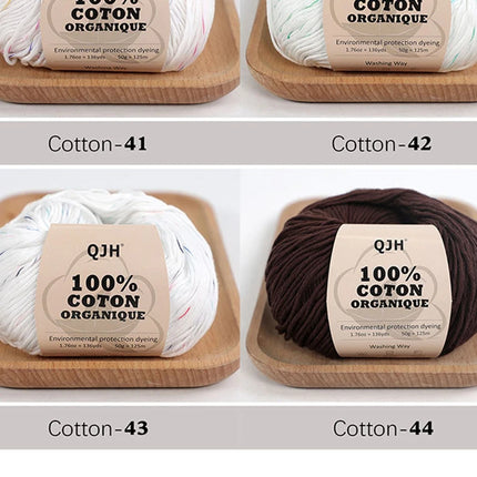 3PCS 100% Organic Cotton Yarn Machine Washable For Adult Baby Sweaters/Gloves/Scarves/Hats Etc. 50 gr (1.76 oz) 125 m (136 yrd)