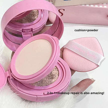 Two In One Cushion Matte Powder & Concealer Makeup Oil-Control Foundation Makeup Pore Invisible Concealer Long-Lasting Makeup