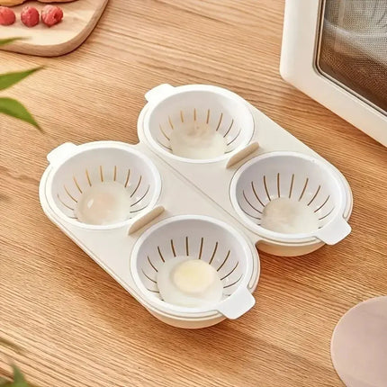 New Creative Egg Poacher Food Grade Pans Double Cup Egg Boiler Steam Microwave Oven Set Kitchen Cooking Tools kitchen tools
