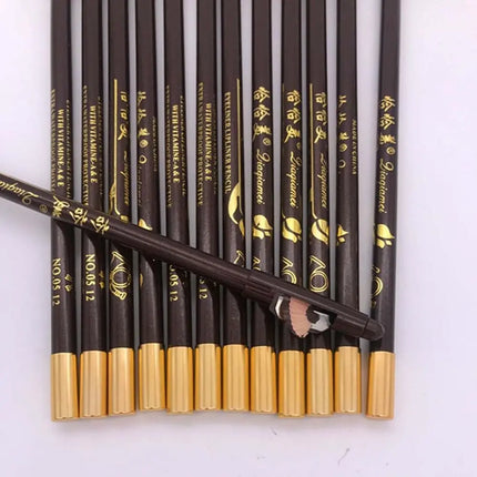 3Pcs/set Waterproof Eyebrow Pencil with Sharpener Lid Brown Black Eyebrow Pen Eye Makeup Not Blooming Eyebrow Enhancer