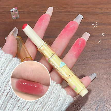 Spring Blossom Mirror Solid Lip Gloss Hydrating Mirror Water Gloss Lipstick Long-Lasting Moisturizing Non-Stick Cup Lip Cosmetic