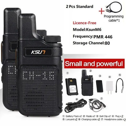 KSUT PMR446 Walkie Talkie 2pcs/1pcs Mini Size Portable Handheld Radio Wireless Set Two Way Radio Station Comunicador Transceiver