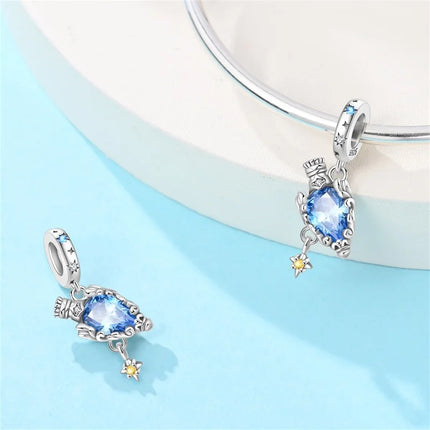 Original 925 Sterling Silver Charms Beads Cute Mushroom Unicorn Love Wings Pearl Charm for Bracelet Pendant Woman Girl Jewelry