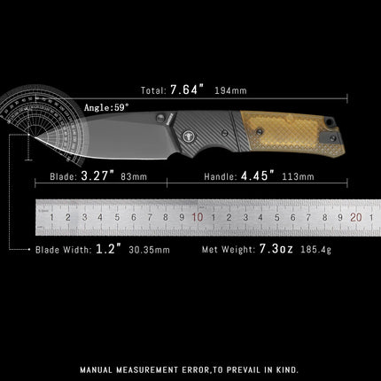 Shooziz XUN125, Folding Pocket Knife for Man,PVD/Satin 14C28N Steel for Outdoor Camping EDC Tool,Ultem/G10 Handle