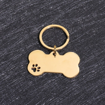 Custom Text Dog Tags Personalized Name Dog Cat ID Tag Bone Shaped Pendant Laser Engraving Address Number Customized Pets ID Tag