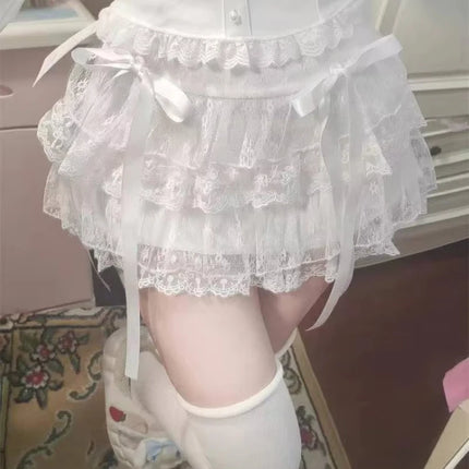 Mini Skirts for Women Sweet Cute Jupe Fashion Summer Japanese 2026 Faldas Mujer De Moda Bow Polka Dot Ruffles Y2k Skirt