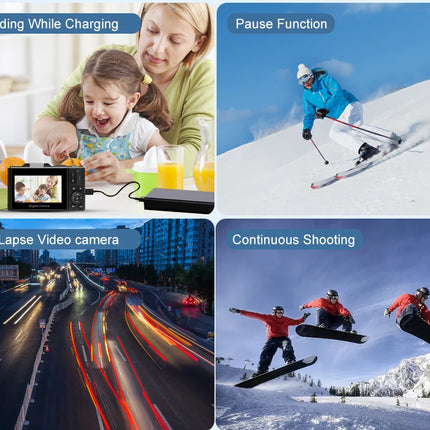 Ourlife AC600 Digital Camera 4K 64MP UHD Cameras 18X Digital Zoom 180° Flip Screen Vintage Vlogging Camera for YouTube Autofocus