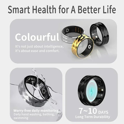 R12M Smart Ring Men's Women's Health Monitoring Sports Mode IP68 & 5ATM Waterproof Sports Smart Ring New Health Smart Ring
