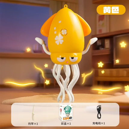Rechargeable Dancing Octopus Toy, Baby Crawling Trainer Auto Obstacle Avoidance with Sound Light Music & Fishing Game