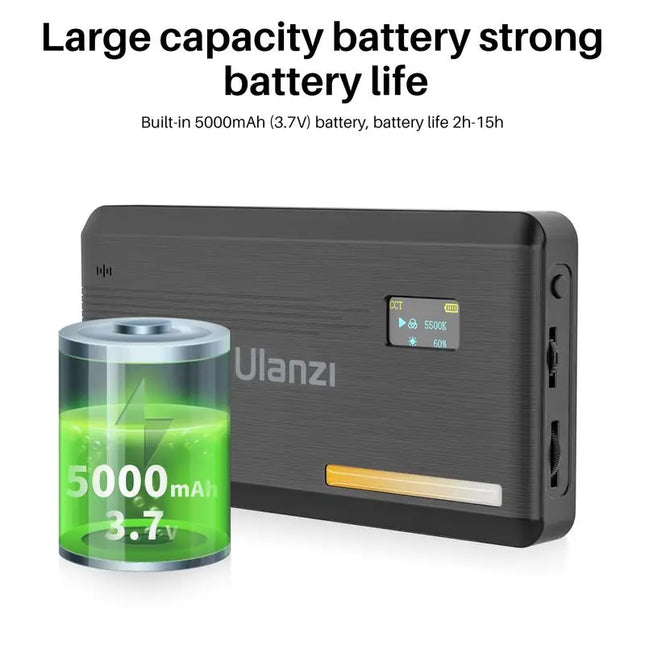 Ulanzi VL200 LED Video Light with Soft Diffuser, 360° Ball Head, 5000mAh, 2500-9000K Fill Panel Lamp Camera Light for YouTube