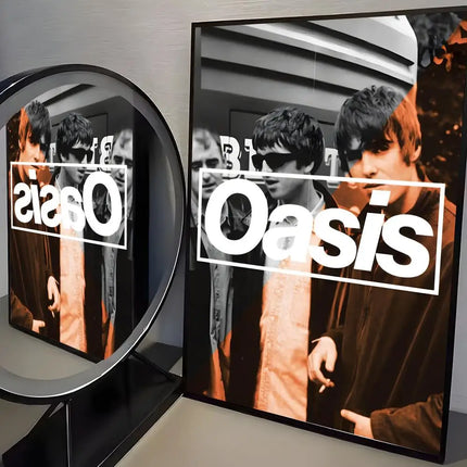 Band O-Oasis Classics Poster Perfect Sticker Self Adhesive Art Designed for Home Dining Office Spaces