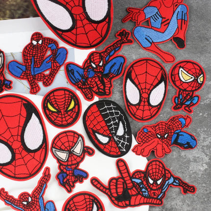 15pcs Spiderman embroidery Patch DIY Clothes Stickers Sew on Embroidery Patches Applique Iron on Clothing Pants Decor Sewing