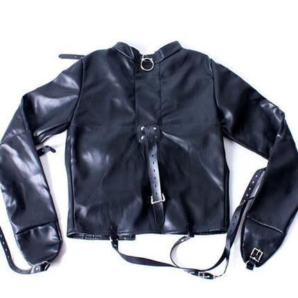 PU Leather Straitjacket BDSM Bondage Harness Female Adult Couple Game Straight Jacket Halloween Costume  Sex Toy for Women