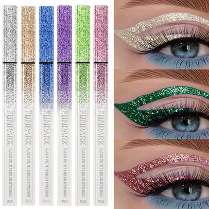 1PC Glitter Liquid Eyeliner Pencil Waterproof Purple Pink Blue Eye Liner Pen Long Lasting Quickily Drying Eyes Makeup For Women