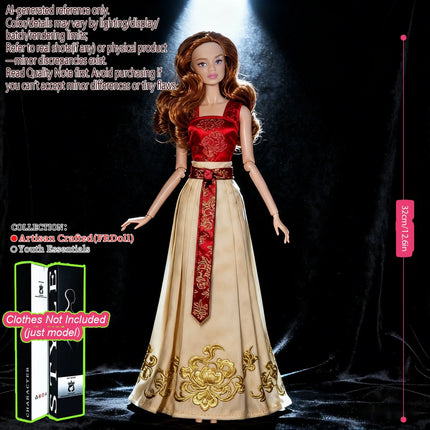 12.6in 1/6 Ball-Jointed BJD/MJD - 12-Joint Posable, Realistic Skin, Collector’s Premium Gift (Figure Only)