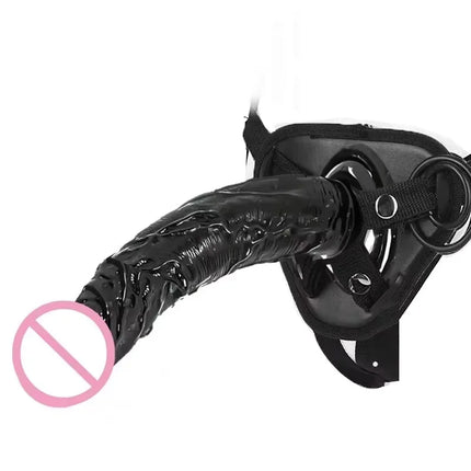 Wearable Strap-on Penis for Women, Black Dildo Pants, Lesbian G-Spot Stimulator, Adult Standard Size Women Strap Sex Toys for Women