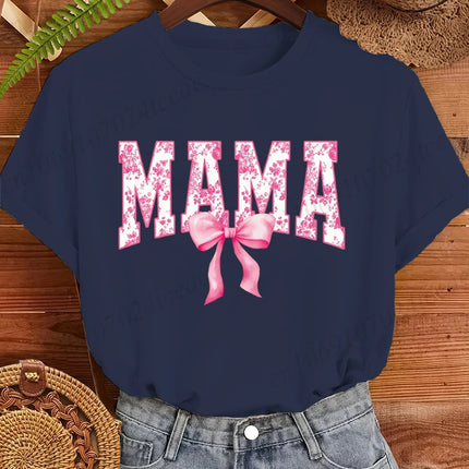 Mama Coquette Print Shirts Graphic Casual T-Shirt Clothing Short Sleeve T Shirt Women's T-Shirt Clothing Top Tee Mother Gifts