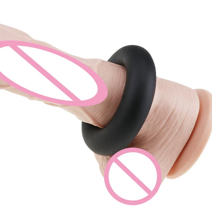 Silicone Soft Male Delay Ejaculation Penis Ring Lock Elastic Cock Rings Exercise Bands Sex Toys for Men Adult Sex Shop Black
