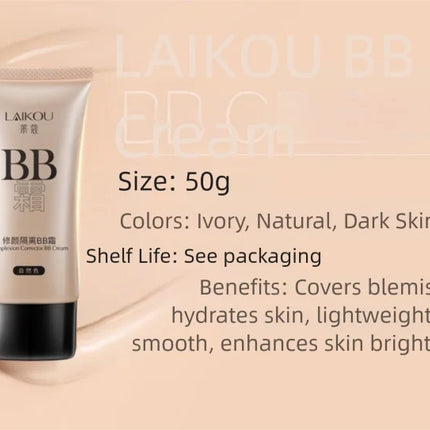 Oil Control Waterproof Long Lasting BB Cream Foundation Concealer Brightening Moisturizing Face Makeup Base Liquid