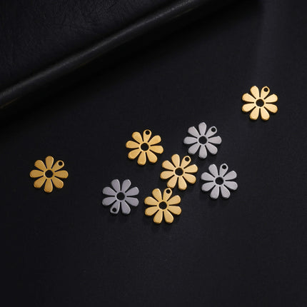 EUEAVAN 5pcs Stainless Steel Charms for Jewelry Making Leaves Lotus Flower Star Pendant Mini Charm Necklace Bracelet DIY Gifts