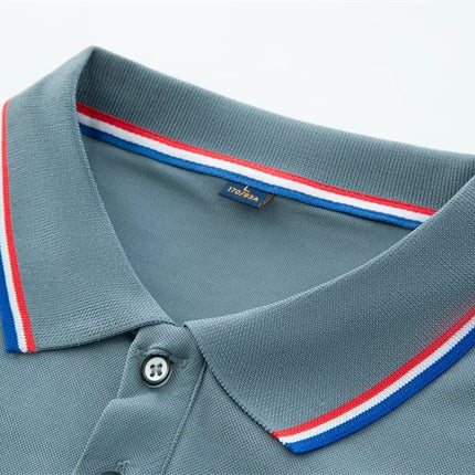 Men's Casual Solid Color Short Sleeve Polo Shirt 2025 Summer Fashionable Comfortable Versatile Top for Men