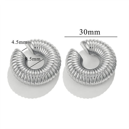 1 Pair Smooth Round C Shape Clip On Women Earrings Lightweight Without Piercing Cartilage Ear Cuff Gold Silver Color Earrings