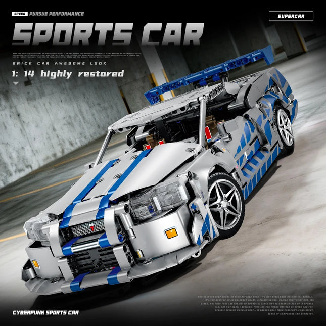 MOC building block car model 1:14 sports racing technology, assembled toys, gifts for children and adults，